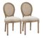 Lot De 2 Chaises Médaillon Louis Xvi Cannage Et Aspect Lin