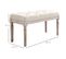 Tabouret Capitonné Style Classique Bois Sculpté Aspect Lin Beige