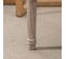 Tabouret Capitonné Style Classique Bois Sculpté Aspect Lin Beige