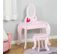 Coiffeuse Enfant Et Tabouret Design Girly Avec Motifs à Cœur Rose