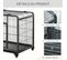 Cage Chiens Pliable Sur Roulettes 2 Portes Verrouillables Métal Gris Noir