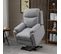 Fauteuil Releveur De Relaxation Réglable Tissu Gris Clair Chiné