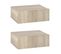 Lot De 2 Chevets Muraux - Tiroir Coulissant, Plateau - Aspect Bois