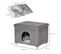 Niche Chat Maison De Chat Sur Pied Repose-pied 2 En 1 Gris