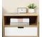 Chevet Design Scandinave Blanc Aspect Chêne Clair