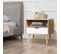 Chevet Design Scandinave Blanc Aspect Chêne Clair