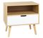 Chevet Design Scandinave Blanc Aspect Chêne Clair