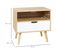 Chevet Design Scandinave Blanc Aspect Chêne Clair