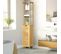 Meuble Colonne Salle De Bain Bambou Mdf Aspect Bois Clair