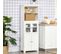 Homcom Armoire De Cuisine 4 Portes Avec Étagères 2 Niches Mdf