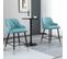 Lot De 2 Tabourets De Bar Design Chesterfield Effet Capitonné Bleu