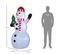 Bonhomme De Neige Gonflable 3 LED H. 180 Cm Polyester Imperméable Blanc