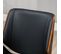 Chaise De Bureau Manager Design Vintage Bois Pu Tissu Noir