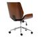 Chaise De Bureau Manager Design Vintage Bois Pu Tissu Noir