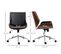 Chaise De Bureau Manager Design Vintage Bois Pu Tissu Noir