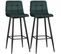 Lot De 2 Tabourets De Bar Design Chesterfield Capitonné Vert