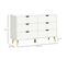 Commode 6 Tiroirs Design Scandinave Bois Pin Panneaux Blanc