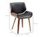 Lot De 2 Chaises Design Vintage Bois Aspect Noyer Pu Tissu