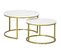 Lot De 2 Tables Basses Gigognes Style Art Déco Doré Aspect Marbre Blanc