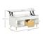 Table Basse Relevable - Tiroir, 2 Niches, Coffre - Bois Clair Blanc