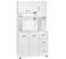 Armoire De Cuisine Multi-rangement Mdf Blanc