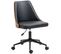 Chaise De Bureau Manager Design Vintage Bois Pu Noir