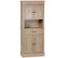 Buffet Haut 2 Placards 2 Portes Tiroir Niche Aspect Chêne Clair