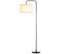 Lampadaire Design Néo-rétro 163h Cm Abat-jour Aspect Lin Blanc Acier Noir