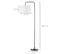 Lampadaire Design Néo-rétro 163h Cm Abat-jour Aspect Lin Blanc Acier Noir