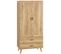 Armoire De Chambre 2 Portes Penderie 2 Tiroirs Aspect Chêne Clair