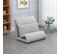 Fauteuil Paresseux Convertible Réglable Tissu Gris Clair