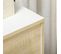 Commode Design Scandinave 3 Tiroirs Blanc Aspect Bois Clair