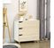 Commode Design Scandinave 3 Tiroirs Blanc Aspect Bois Clair