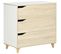 Commode Design Scandinave 3 Tiroirs Blanc Aspect Bois Clair