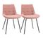 Lot De 2 Chaises De Salle à Manger Style Chesterfield Rose Poudré