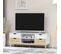 Meuble TV Style Scandinave 4 Tiroirs 2 Niches Blanc Chêne Clair