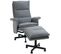 Fauteuil De Massage Avec Repose-pied Style Néo-rétro Gris