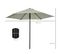 Parasol Inclinable Octogonal  Ø 2,65 X 2,35h M Métal Polyester Gris Clair