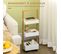 Desserte 3 Compartiments Mdf Blanc Structure Bambou Verni