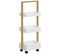 Desserte 3 Compartiments Mdf Blanc Structure Bambou Verni