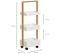 Desserte 3 Compartiments Mdf Blanc Structure Bambou Verni