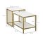 Lot De 2 Tables Basses Gigognes Style Art Déco Doré Aspect Marbre Blanc