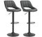 Lot De 2 Tabourets De Bar Avec Repose-pieds Revêtement Synthétique Noir