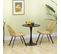 Lot De 2 Chaises Salon Design Contemporain Noir Beige