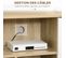 Meuble TV Scandinave Porte 3 Niches 2 Tiroirs Bois Clair Blanc