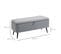 Banc Coffre De Rangement Piètement Acier Noir Tissu Gris