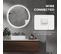 Miroir Rond Lumineux LED De Salle De Bain Ø 70 Cm Blanc Argent