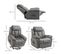 Fauteuil Releveur De Relaxation Électrique Tissu Gris