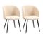 Lot De 2 Chaises De Visiteur Design Effet Laine Bouclée