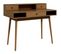 Bureau Design Vintage Avec Rangements 3 Tiroirs 3 Niches Aspect Noyer